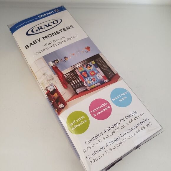 Graco Baby Monsters Nursery Bedroom Wall Decal Set - Picture 2 of 4